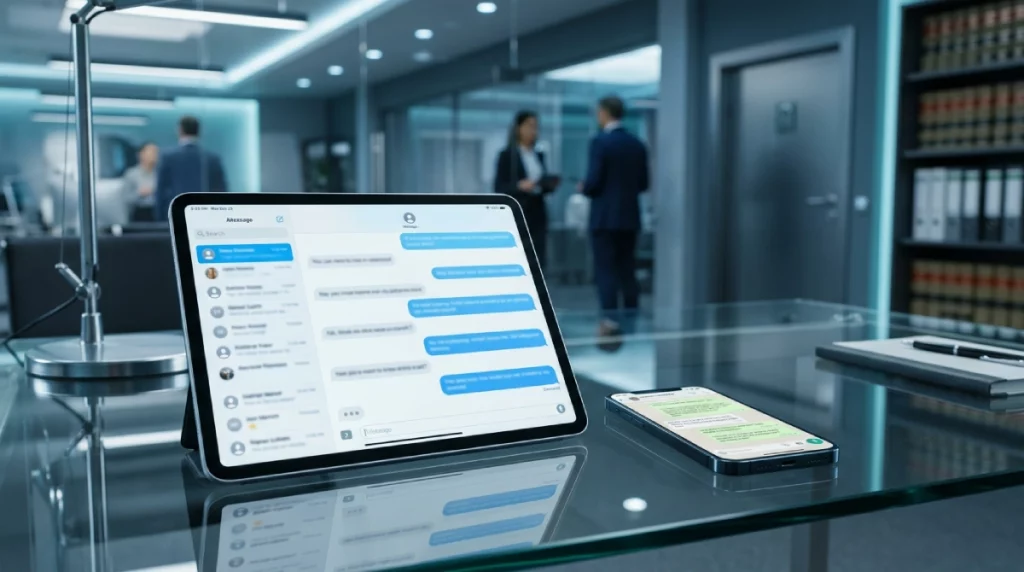Constat de commissaire sur des SMS, imessage, whatsapp