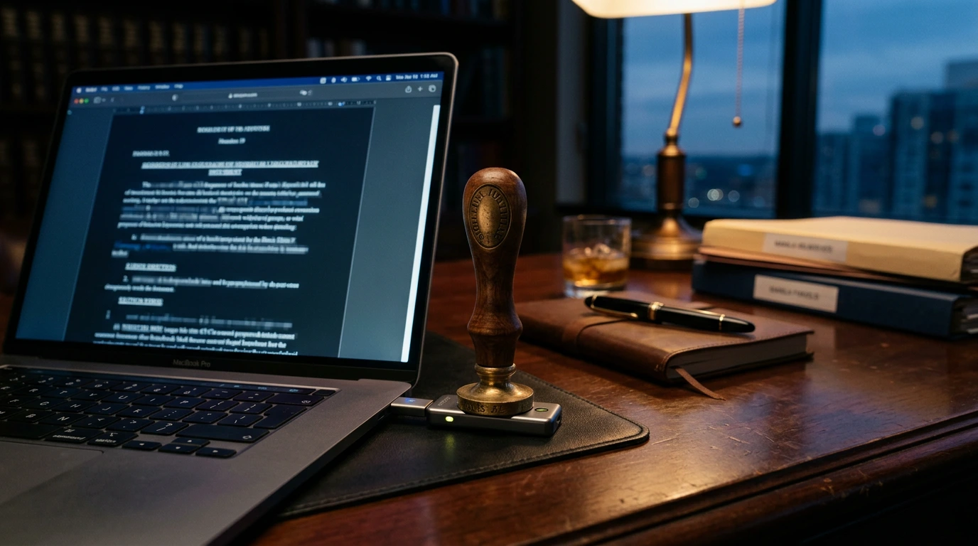 Écran d'ordinateur portable dans un bureau avec un fichier Word ouvert