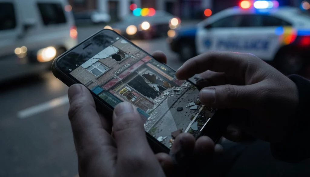 Une personne regarde une vidéo sur son smartphone