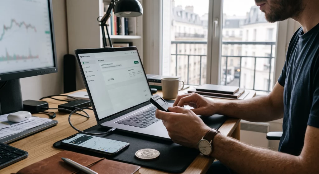 une personnes possède des cryptomonnaies