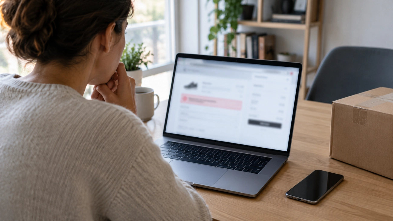 Consommateur face à un bug de paiement sur un site e-commerce